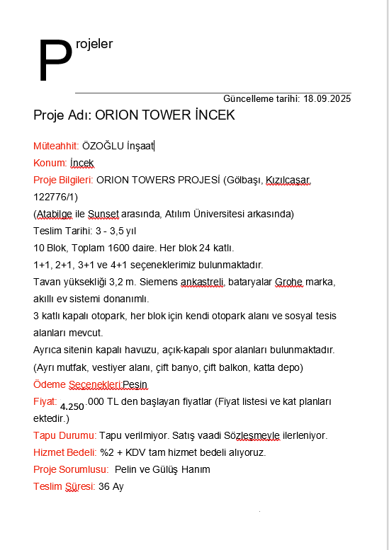ORİON TOWER İNCEK 1